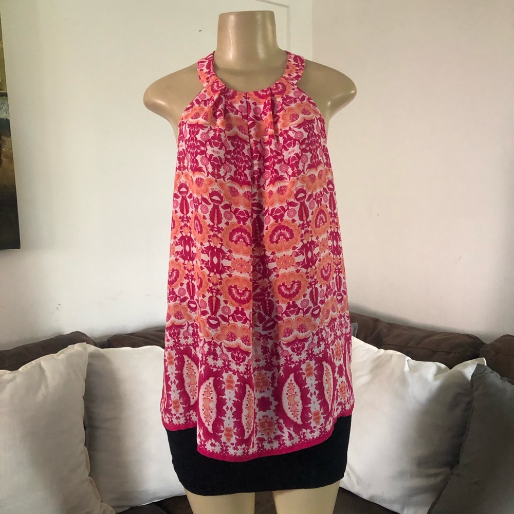 Pink and Orange Halter Top